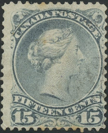 Queen Victoria - 15 cents 1868 - Canada Stamp - Blue gray - 30b