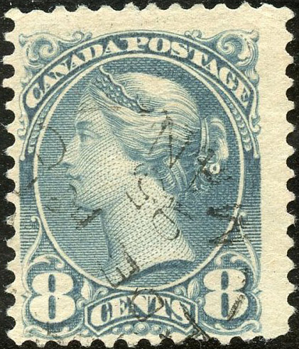 Reine Victoria - 8 cents 1893 - Timbre du Canada - Blue grey