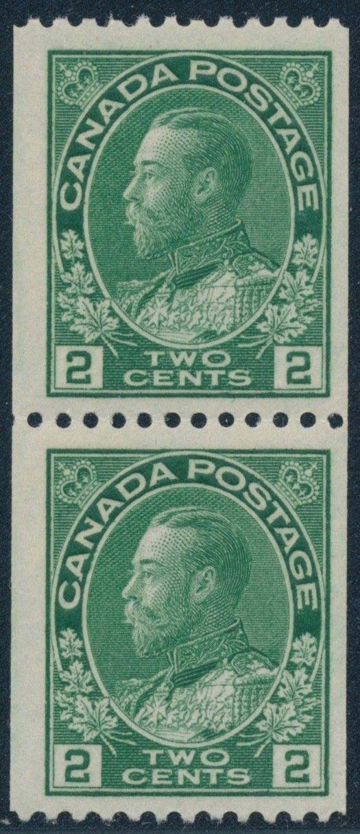 King Georges V - 2 cents 1915 - Canadian stamp - Scott 133 - Pair