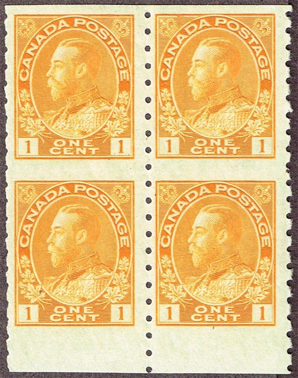 King Georges V - 1 cent 1923 - Block of 4 - Die II