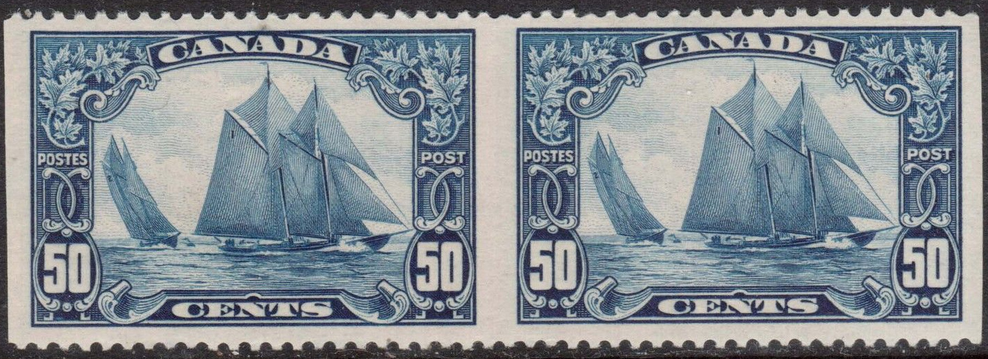 Bluenose - 50 cents 1929 - Canadian stamp - Timbre du Canada - Imperforate Pair 158a