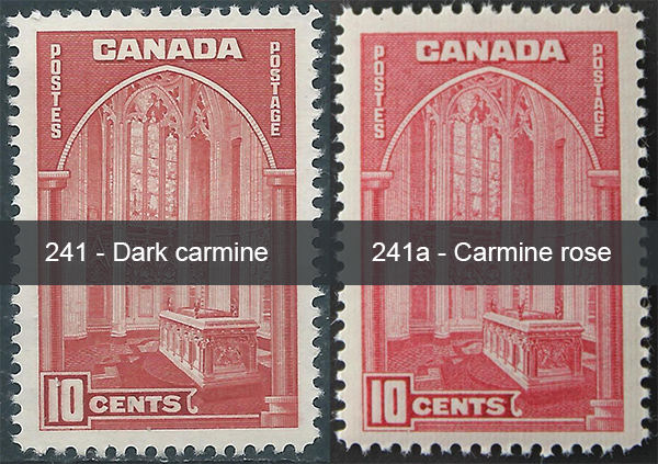 Parliament - 10 cents 1938 - Canadian stamp - 241a - Carmine rose - Dark carmine