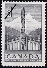 Poteau totémique 1953 - Timbre du Canada