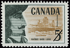 Timbre de 1958 - Québec - Timbre du Canada
