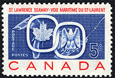 Timbre de 1959 - Voie maritime du Saint-Laurent - Timbre du Canada
