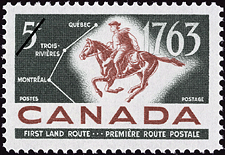 Première route postale, 1763 1963 - Timbre du Canada