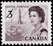 Timbre de 1967 - Reine Elizabeth II, Les Prairies - Timbre du Canada
