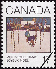 Promenade en traîneau 1980 - Timbre du Canada
