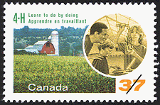 4-H, Apprendre en travaillant 1988 - Timbre du Canada