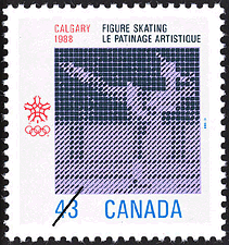Le patinage artistique, Calgary, 1988 1988 - Timbre du Canada