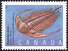 Paradoxides davidis, Trilobite, Période cambrienne 1990 - Timbre du Canada