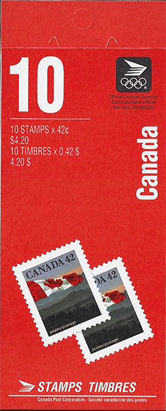 The Flag - 42 cents 1991 - Canadian stamp - 1356a - Booklet pane of 10