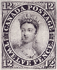 Reine Victoria - 12 pence 1851 - Timbre du Canada