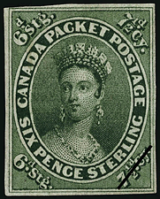 Timbre de 1857 - Reine Victoria - Timbre du Canada