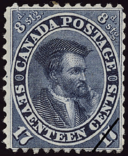 Timbre de 1859 - Jacques Cartier - Timbre du Canada