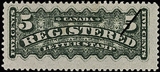 1875 - Registered letter stamp  - Canadian stamp - Stamps of Canada