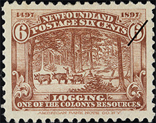 Timbre de 1897 - Exploitation du bois - Timbre du Canada