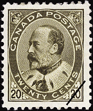 Timbre de 1904 - Roi Édouard VII - Timbre du Canada