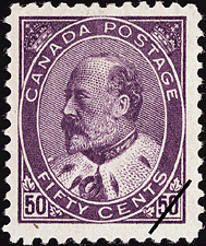 Roi Édouard VII 1908 - Timbre du Canada