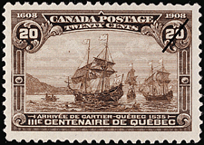 Quebec 1535 1908 - Canadian stamp