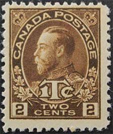 King Georges V 1916 - Canadian stamp