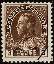 1918 - Roi Georges V - Canadian stamp - Stamps of Canada