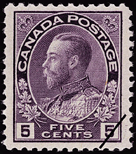 Timbre de 1922 - Roi Georges V - Timbre du Canada