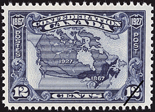 Map of Canada  1927 - Canadian stamp