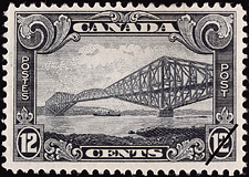 Timbre de 1929 - Pont de Québec  - Timbre du Canada
