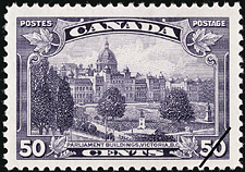 Timbre de 1935 - Parliament - Victoria - Timbre du Canada