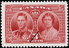 Timbre de 1937 - Georges VI & Elizabeth  - Timbre du Canada