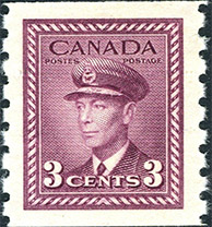 Timbre de 1943 - Roi Georges VI  - Timbre du Canada