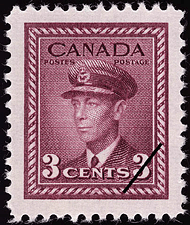 1943 - Roi Georges VI  - Canadian stamp - Stamps of Canada