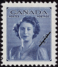 Timbre de 1948 - Mariage de S.A.R. la Princesse Elizabeth - Timbre du Canada