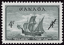 1949 - Cabot's <em>Matthew</em>, Newfoundland - Canadian stamp - Stamps of Canada