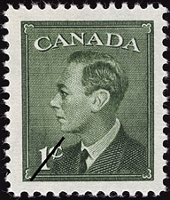 1950 - Roi Georges VI - Canadian stamp - Stamps of Canada