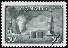 Timbre de 1950 - Exploitation pétrolière dans l'ouest du Canada - Timbre du Canada