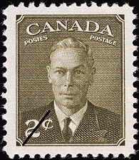 Timbre de 1951 - Roi Georges VI - Timbre du Canada