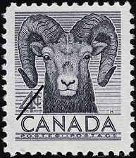 1953 - Bighorn Sheep - Canadian stamp - Stamps of Canada