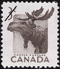 1953 - Moose - Canadian stamp - Stamps of Canada