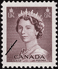 Timbre de 1953 - Reine Elizabeth II - Timbre du Canada