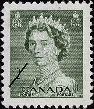 1953 - Reine Elizabeth II - Canadian stamp - Stamps of Canada