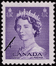 1953 - Queen Elizabeth II - Canadian stamp - Stamps of Canada