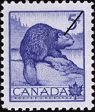 1954 - Beaver - Canadian stamp - Stamps of Canada