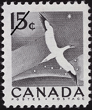 Timbre de 1954 - Fou de Bassan, Morus bassanus - Timbre du Canada