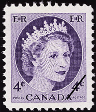 1954 - Queen Elizabeth II - Canadian stamp - Stamps of Canada