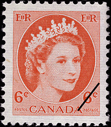 1954 - Queen Elizabeth II - Canadian stamp - Stamps of Canada