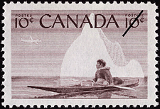 Timbre de 1955 - Chasseur inuit - Timbre du Canada