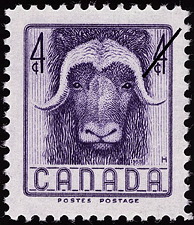 Boeuf musqué 1955 - Timbre du Canada