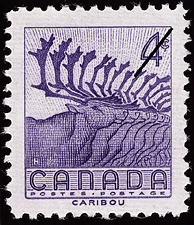 1956 - Caribou - Canadian stamp - Stamps of Canada